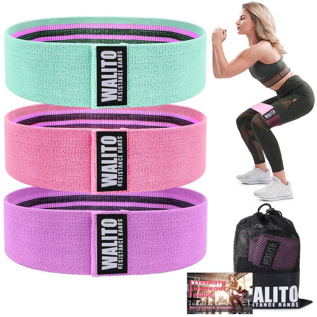 Walito Resistance Bands for Legs and Butt,Exercise Bands Set Booty Bands Hip Bands Wide Workout Bands Sports Fitness Bands Resistance Loops Band Anti Slip Elastic (Set 3)