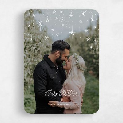 White Rounded Holiday Card - Hemet
