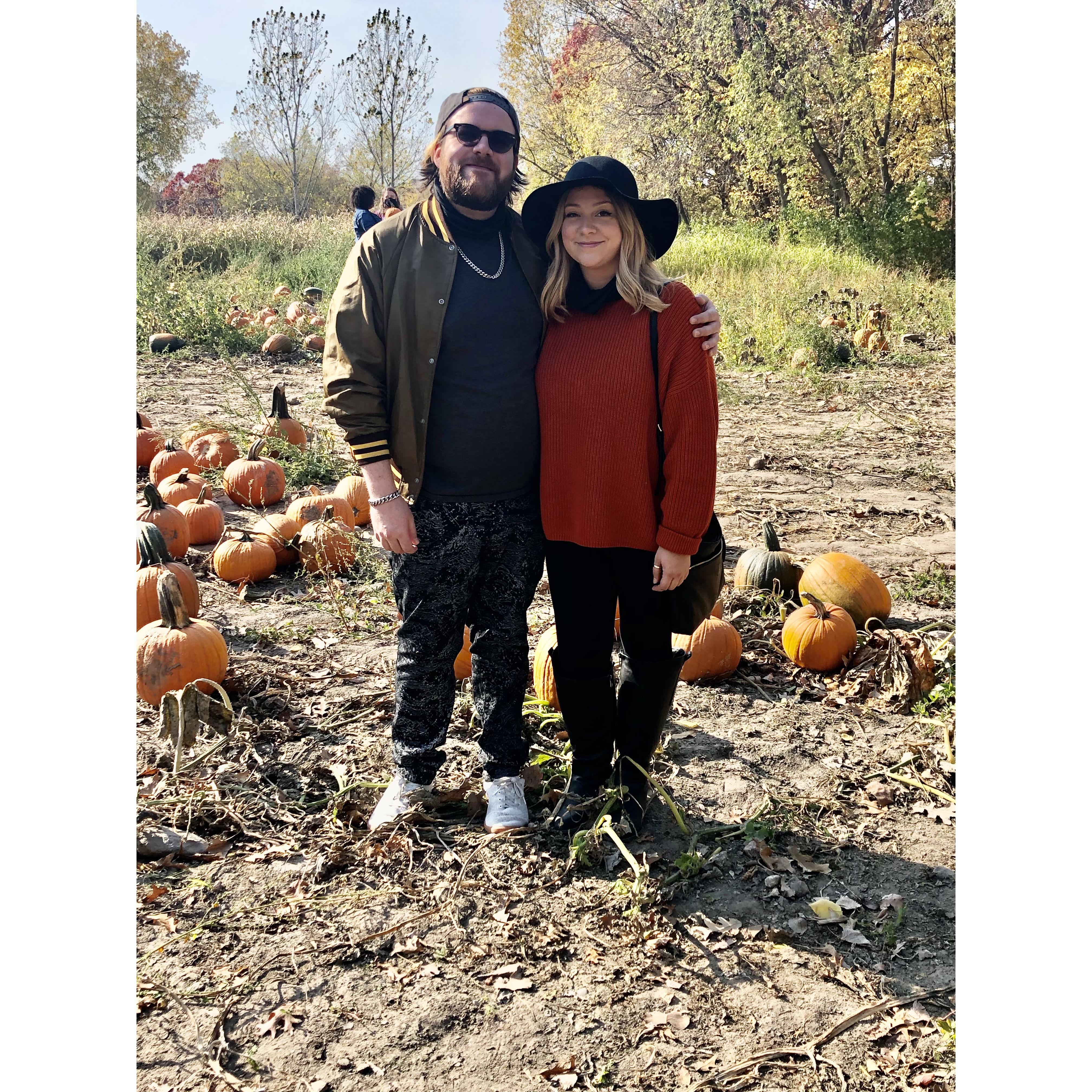 Our first photo at the pumpkin patch