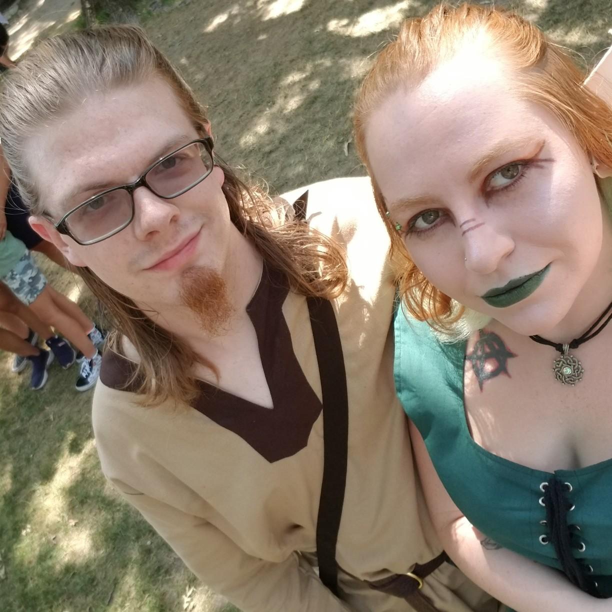 Our first Renaissance fair together! The insult comic called Trevor "Librarian Legolas"