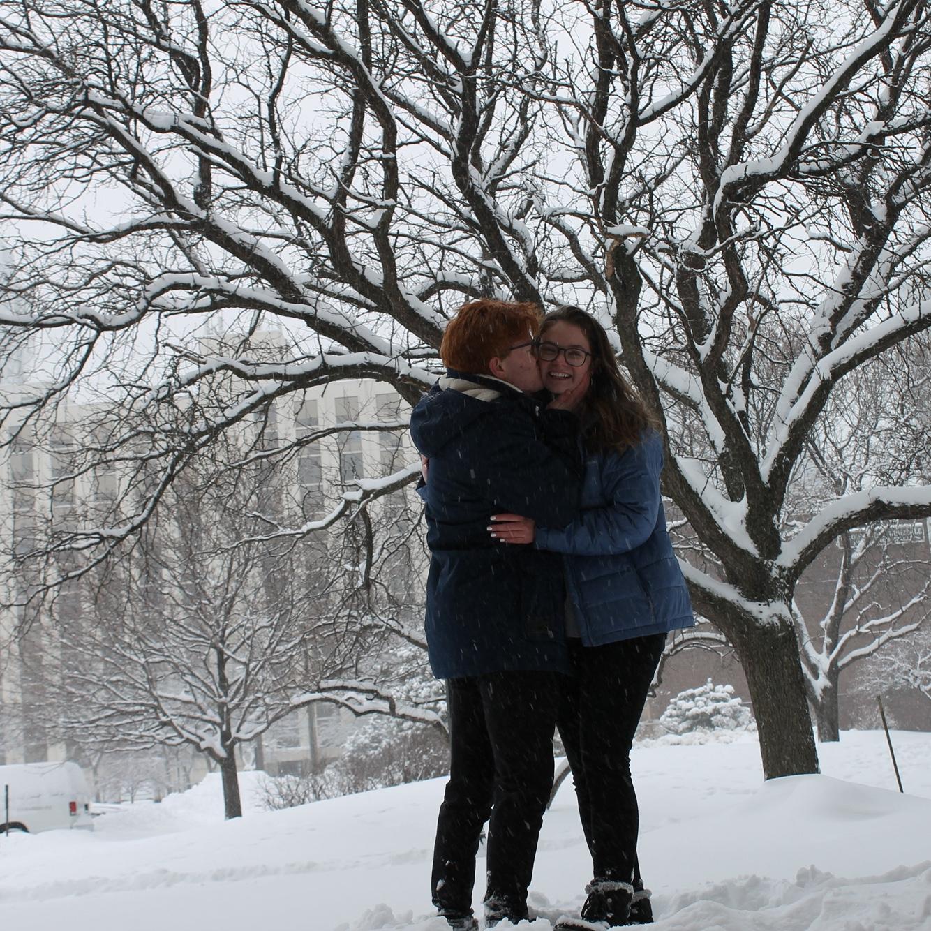 This was the day Daniel asked me to be his girlfriend. He brought his camera to take a picture and we played in the snow with our friends till all of our bodies were numb
