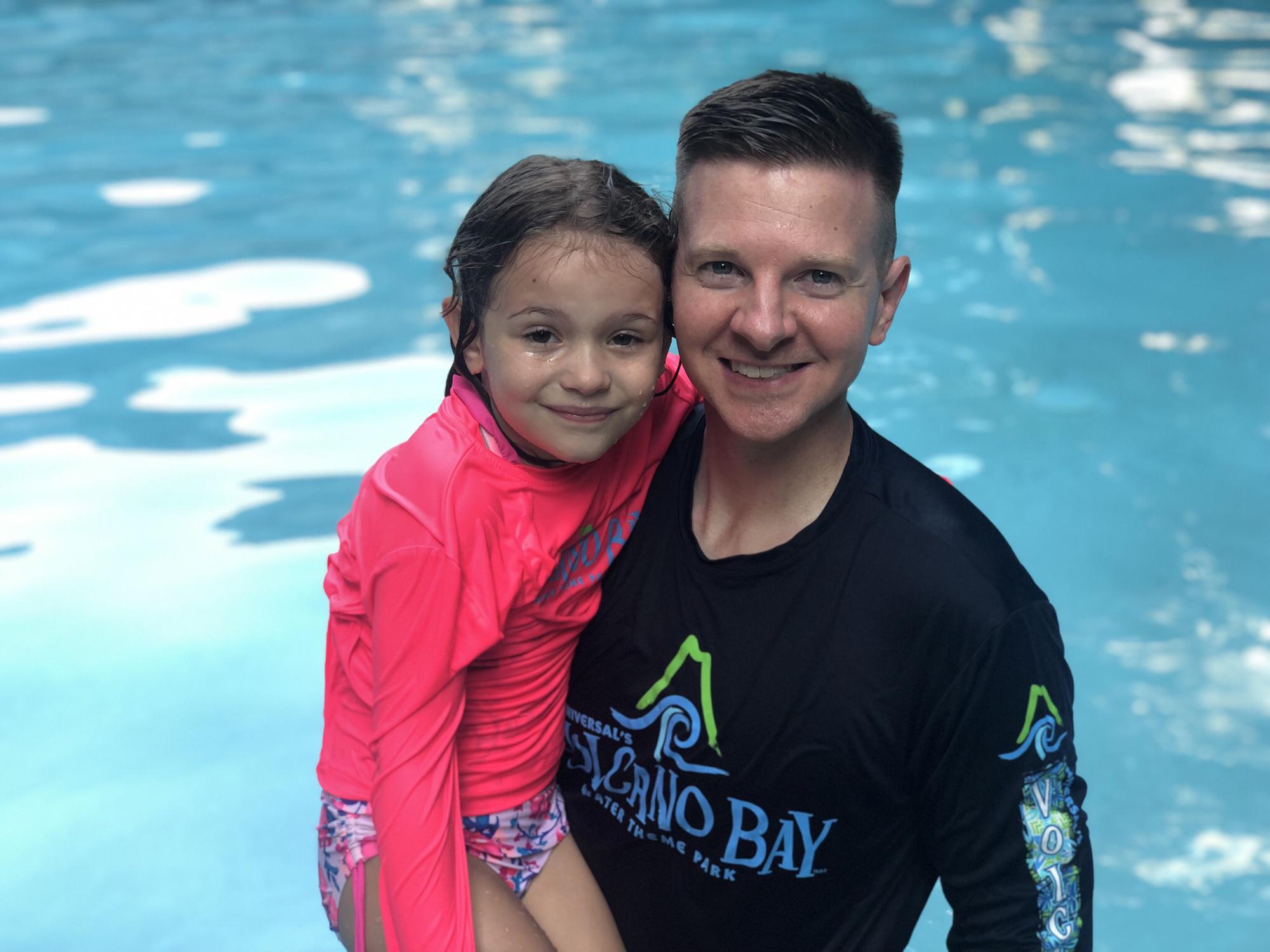 July 15, 2021: Visiting John one more time before the start of school! Just a “dolphin” and her “trainer!” They have become such great friends.