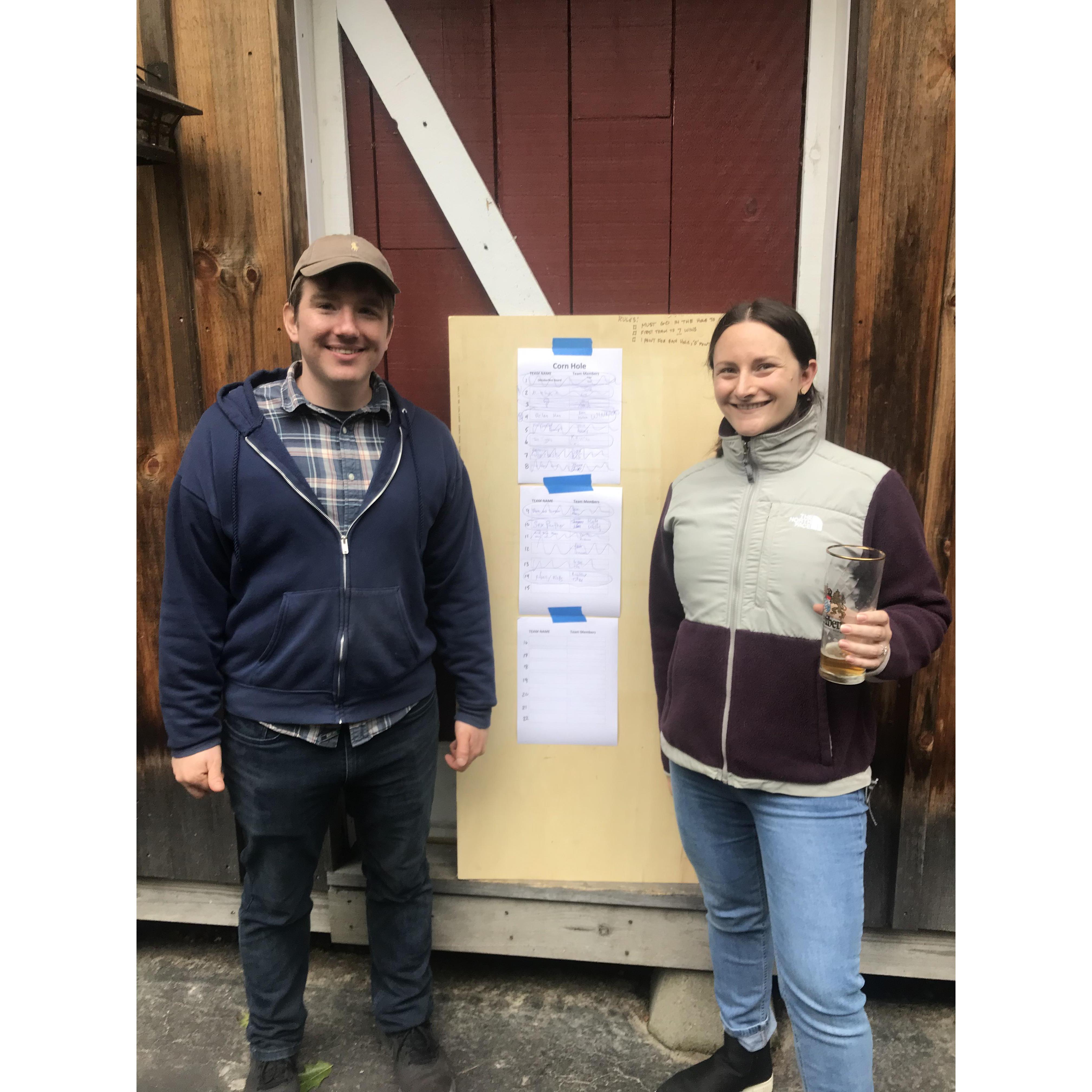 Cornhole champions at Oktoberfest! - 2021