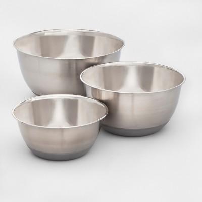 Set of 3 Non-Slip Mixing Bowls Stainless Steel - Made By Design™