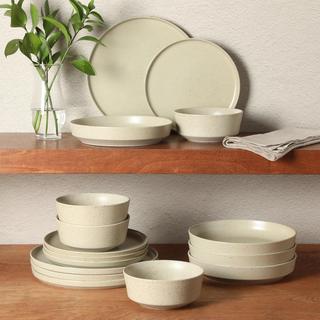 Overbrook 16-Piece Reactive Glaze Stoneware Dinnerware Set, Service for 4
