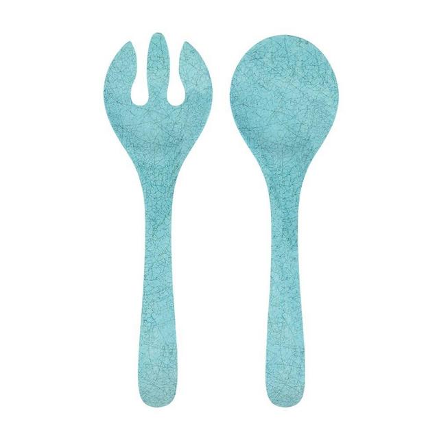 Le Cadeaux 121ATQT Antiqua Turquoise Salad Servers, 2.5 inches