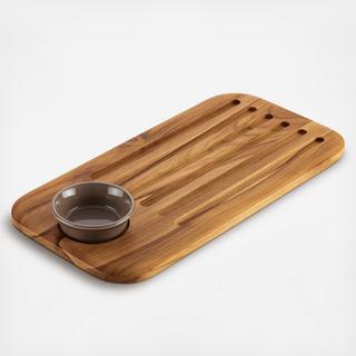 Pantryware Teakwood Bread Board & Dipping Dish Set