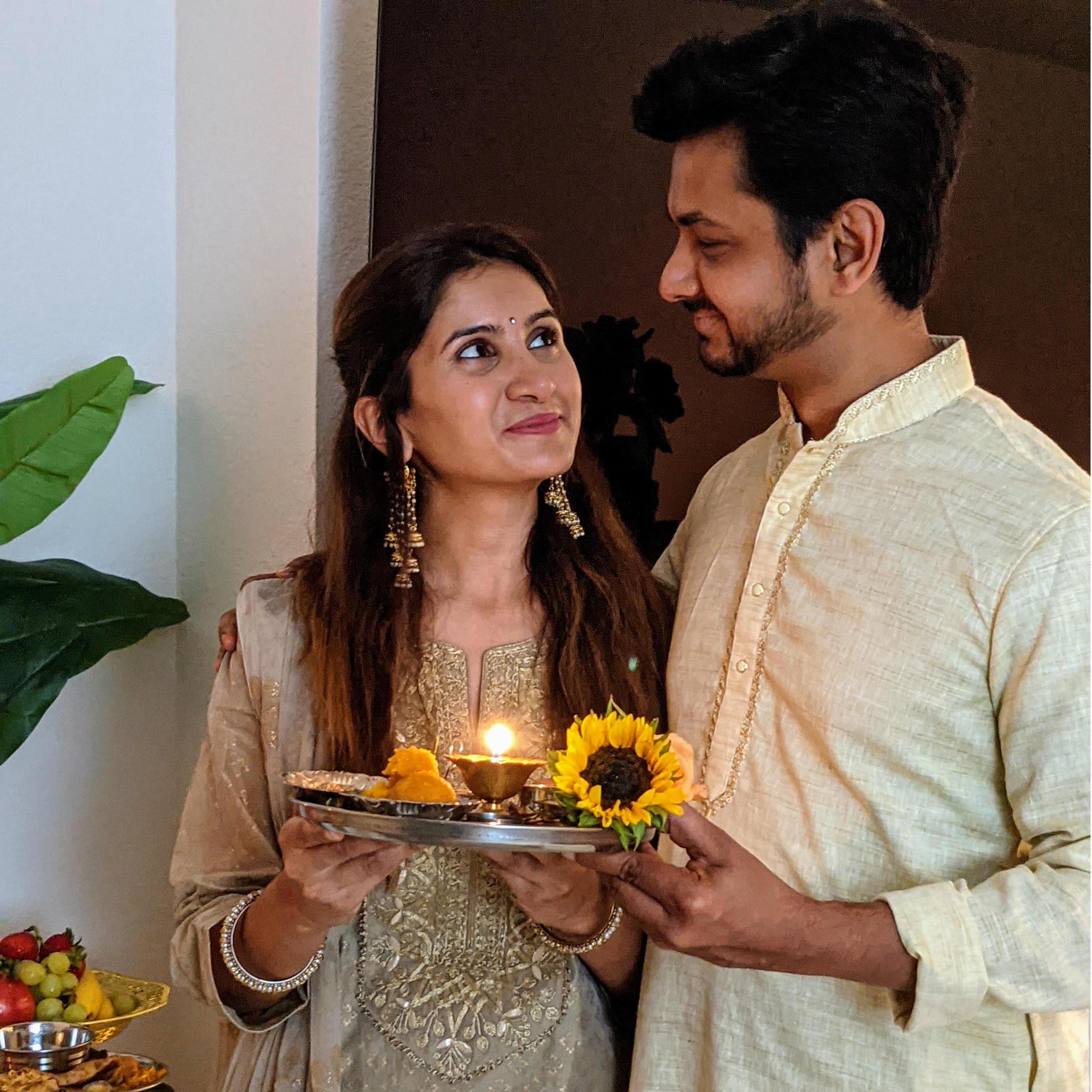 Embracing each others' traditions - our first Ganesh Chaturthi together !