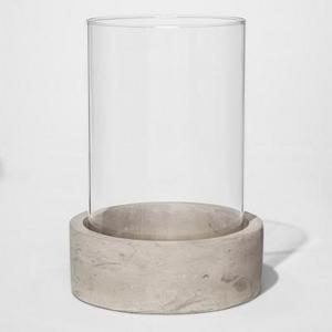 8.7" Round Glass Outdoor Lantern with Concrete Base - Project 62™