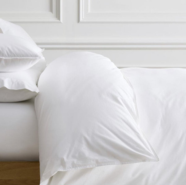 White, King Size Cotton Percale Duvet Cover