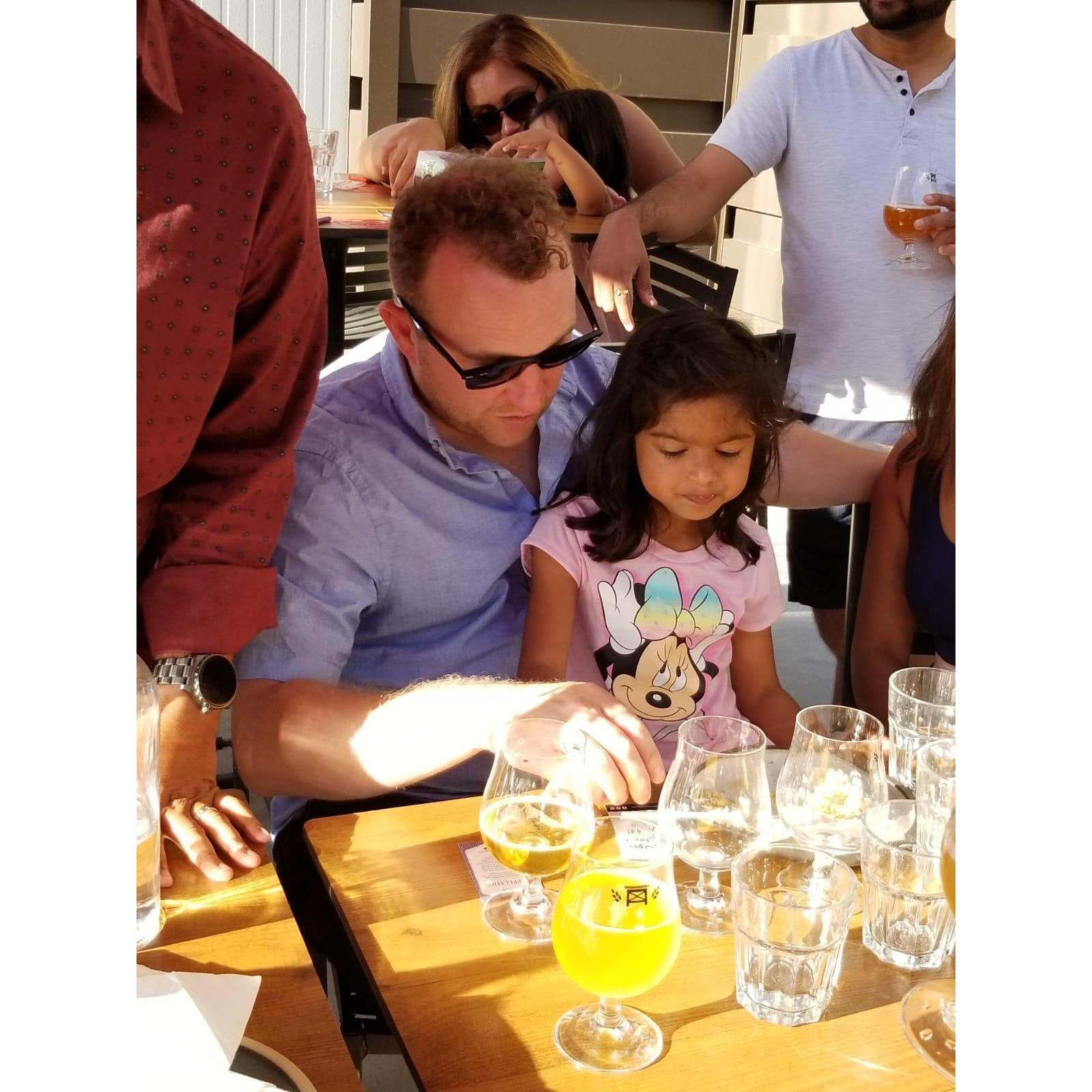 Michael teaching Riya about...beer?
When Riya and Saina (Aneri's nieces) used to see Michael, they'd run away. Now, they run up to him and love him (almost) as much as they love their masi (auntie)!