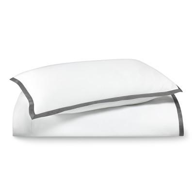 Border Sateen Bedding, Euro Sham, Gray