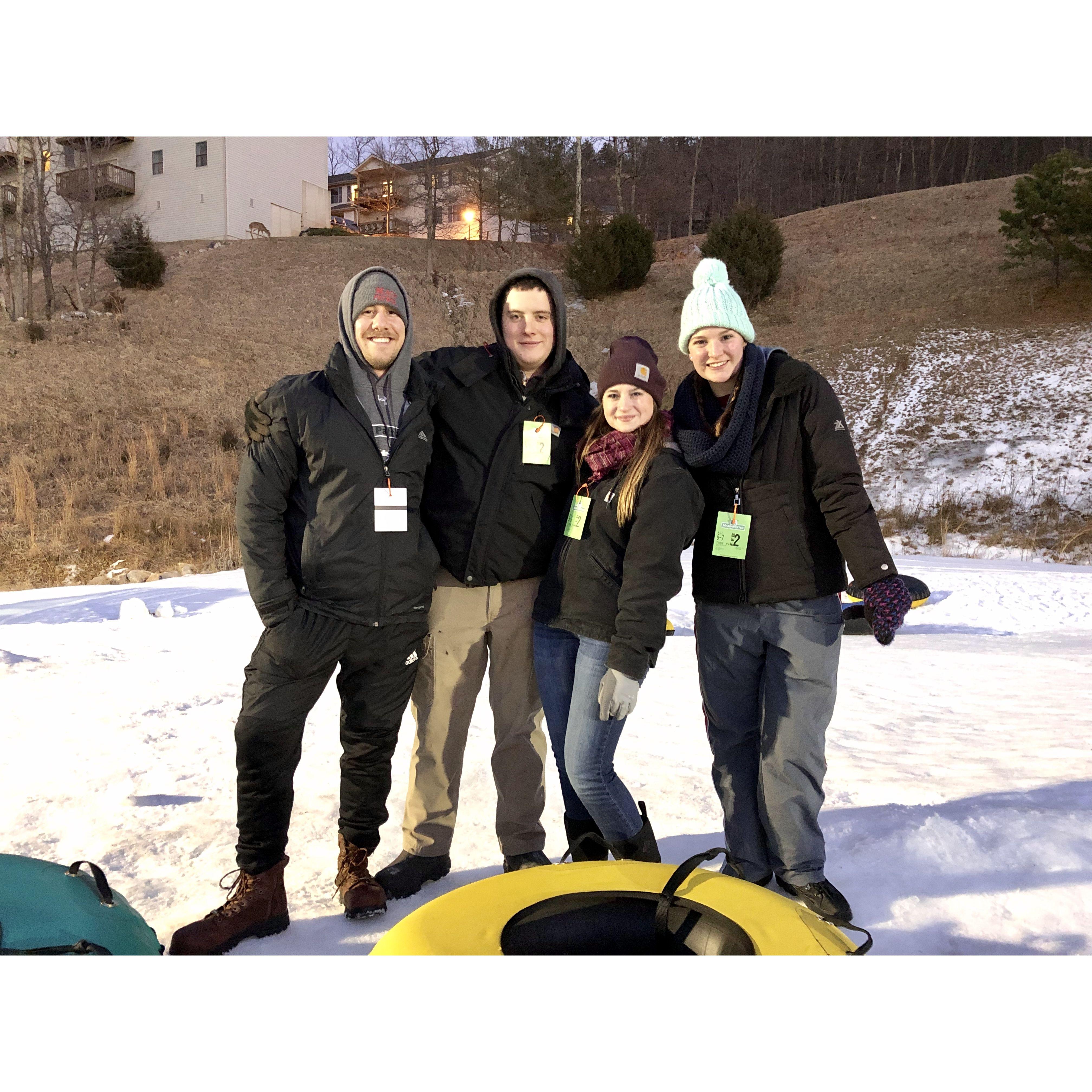 2018 - snow tubing in Massanutten with best friends!