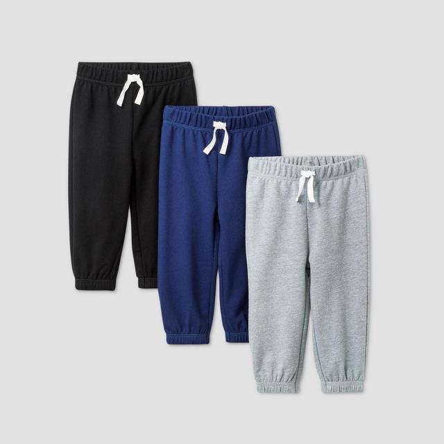 Baby Boys' 3pk Jogger Pants - Cat & Jack™ Gray 0-3M