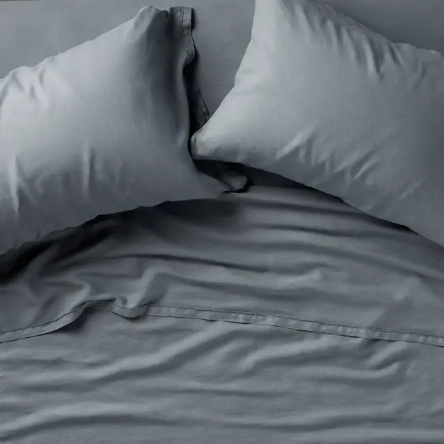 Queen 100% Linen Sheet Set Mineral Blue - Casaluna™