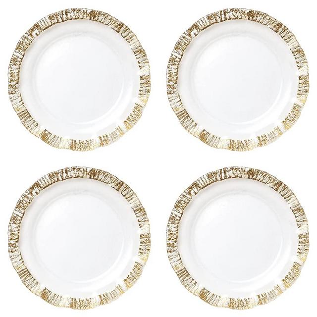 Vietri Rufolo Gold Collection Italian Dinnerware and Serveware Sets (Chargers, Set of 4)