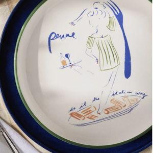 Das Rotes Rabbit Italian Earthenware Pasta Bowl (GREEN)