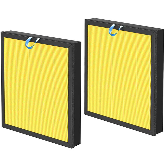 2 Pack Vital 100S Pet Care Replacement Filter Compatible with LEVOIT Vital 100S Air Purifier, 3-in-1 H13 Ture HEPA and High-Efficiency Activated Carbon Filters, Replace Part #Vital 100S-RF-PA, Yellow