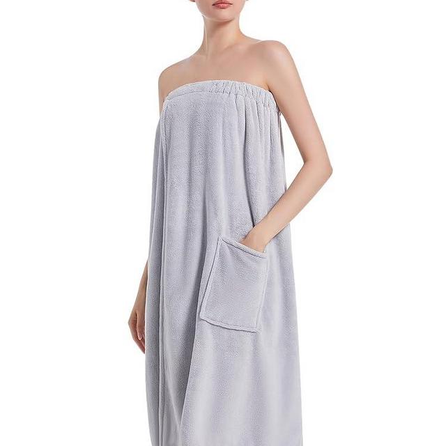 Towel Wrap For Women After Shower，Plush Bath Robe Female，Sauna Spa Wrap Around Towels With Pockets