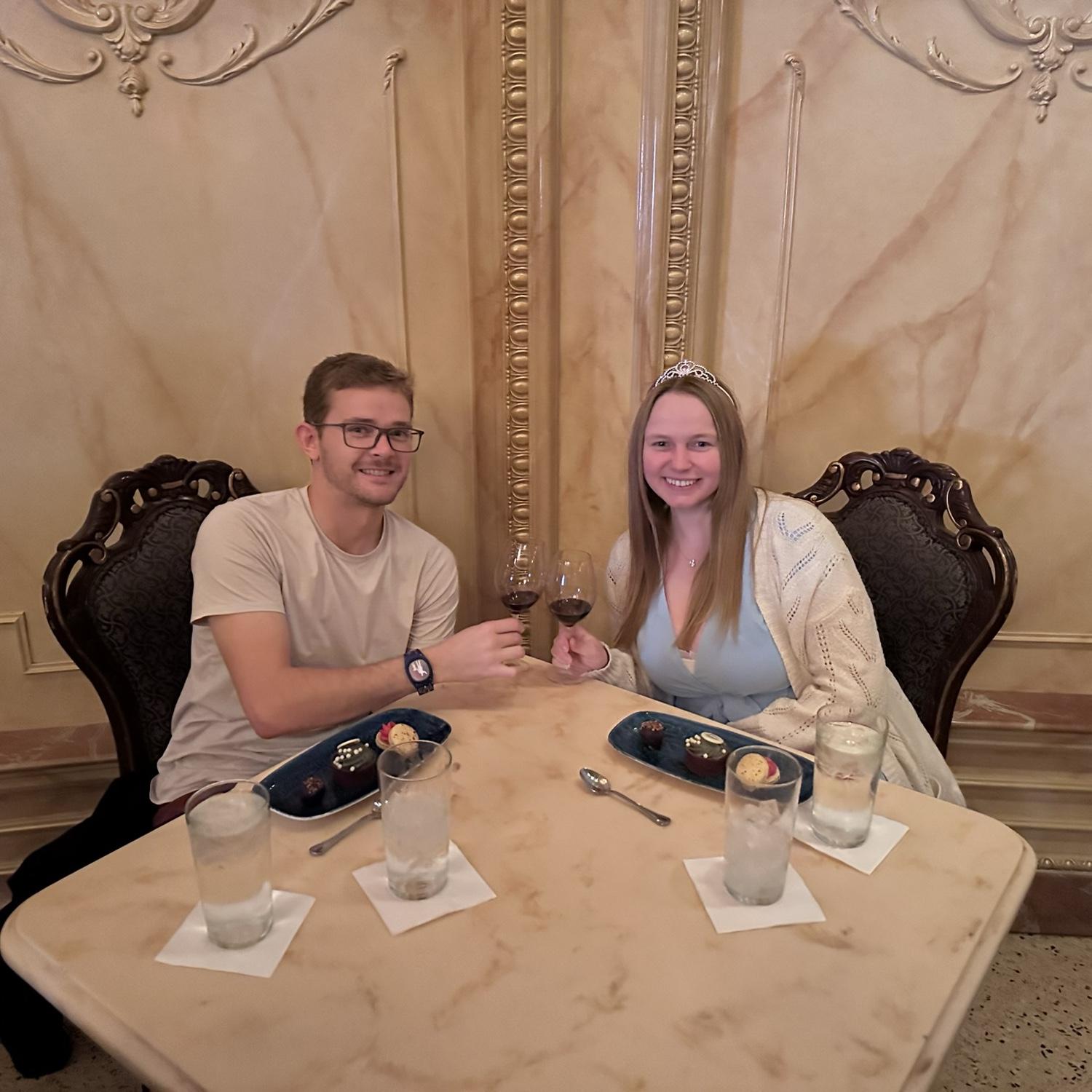 Brunch in the Beauty and the Beast castle.