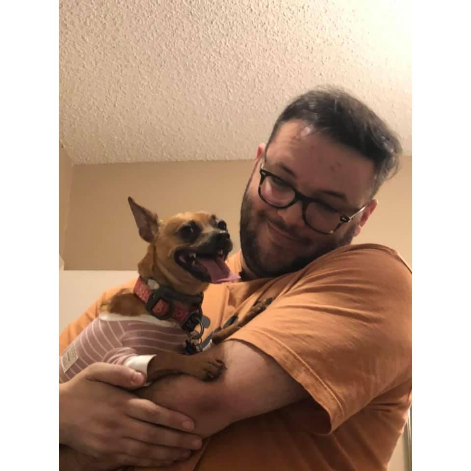 Elliot with the third member of our family, Belko. She was out of breath from all the zoomies.