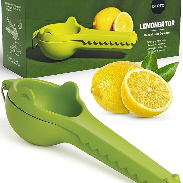 NEW!! Crocodile Lemon Squeezer by OTOTO - Lemon Lime Squeezer, Lemon Press, Citrus Press - Lemon Juicer Squeezer Juice Squeezer Lemon and Lime Squeezer Hand Juicer Citrus Squeezer Cool Kitchen Gadgets