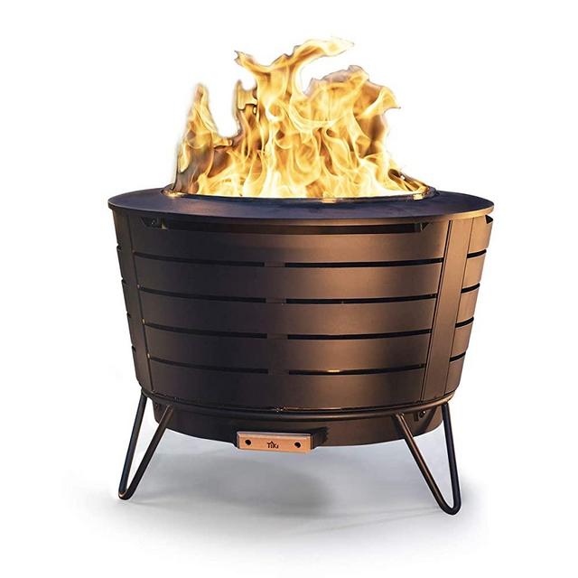 Tiki Brand 25 Inch Stainless Steel Low Smoke Fire Pit - Includes Free Wood Pack and Cover!!