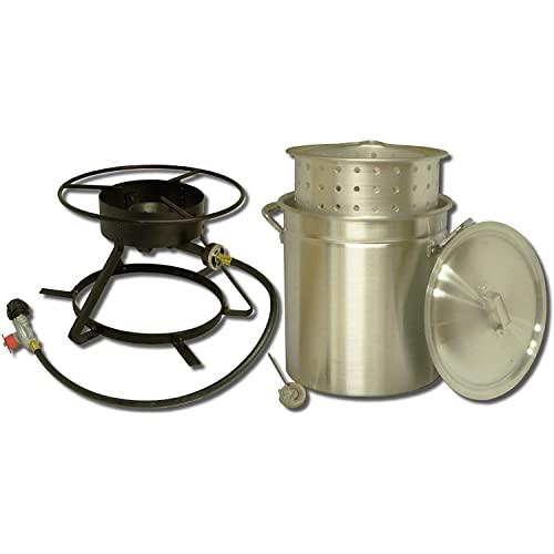 King Kooker 5012A Package Boiling and Steaming, Silver, Balck