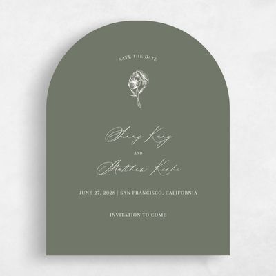 Green Arch Wedding Save the Date - Lyra Portrait