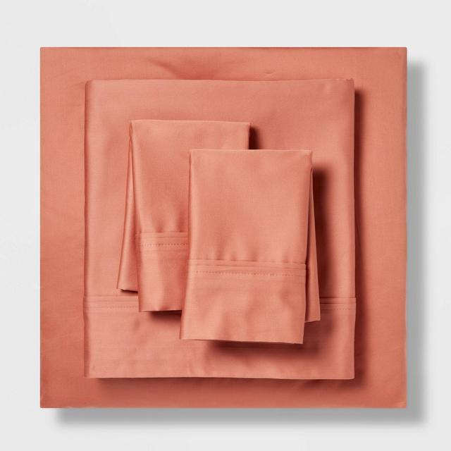 Full 400 Thread Count Solid Performance Sheet Set Rust - Threshold™