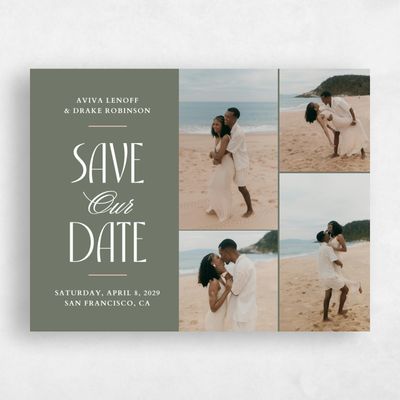 Dark Sage, Green Wedding Save the Date - Trogir Multiphoto