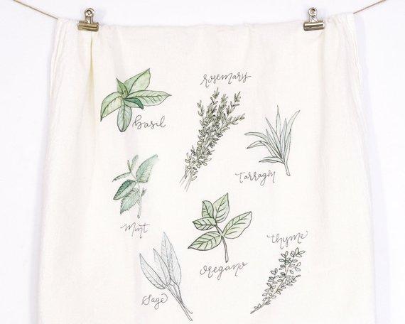 Herbs Tea Towel