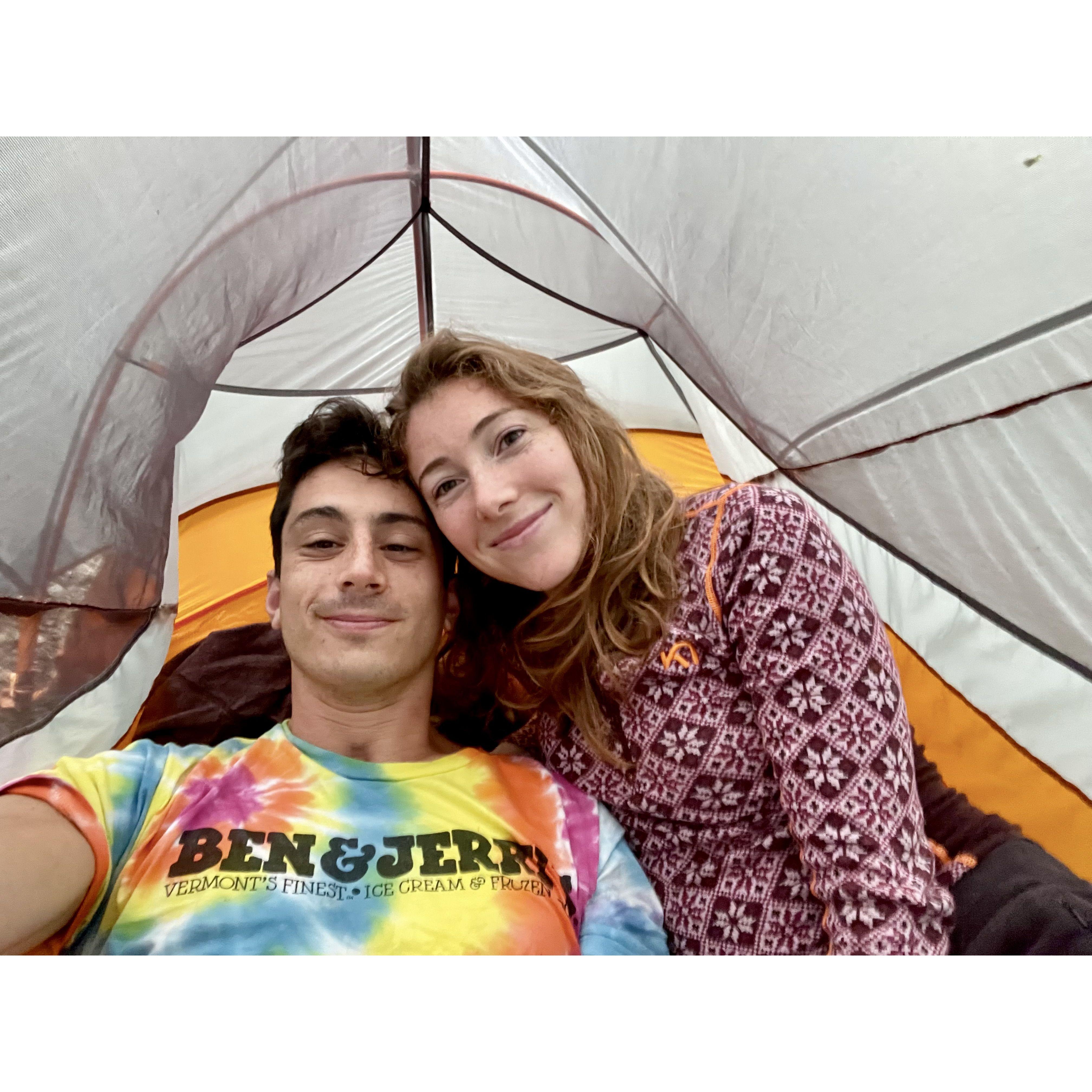 Camping in the White Mountain National Forest! Not pictured - the black bear that was also at camp that night!!