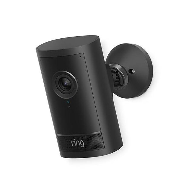 Ring Outdoor Cam Pro (Newest Model), Black with PoE+ Converter Mount