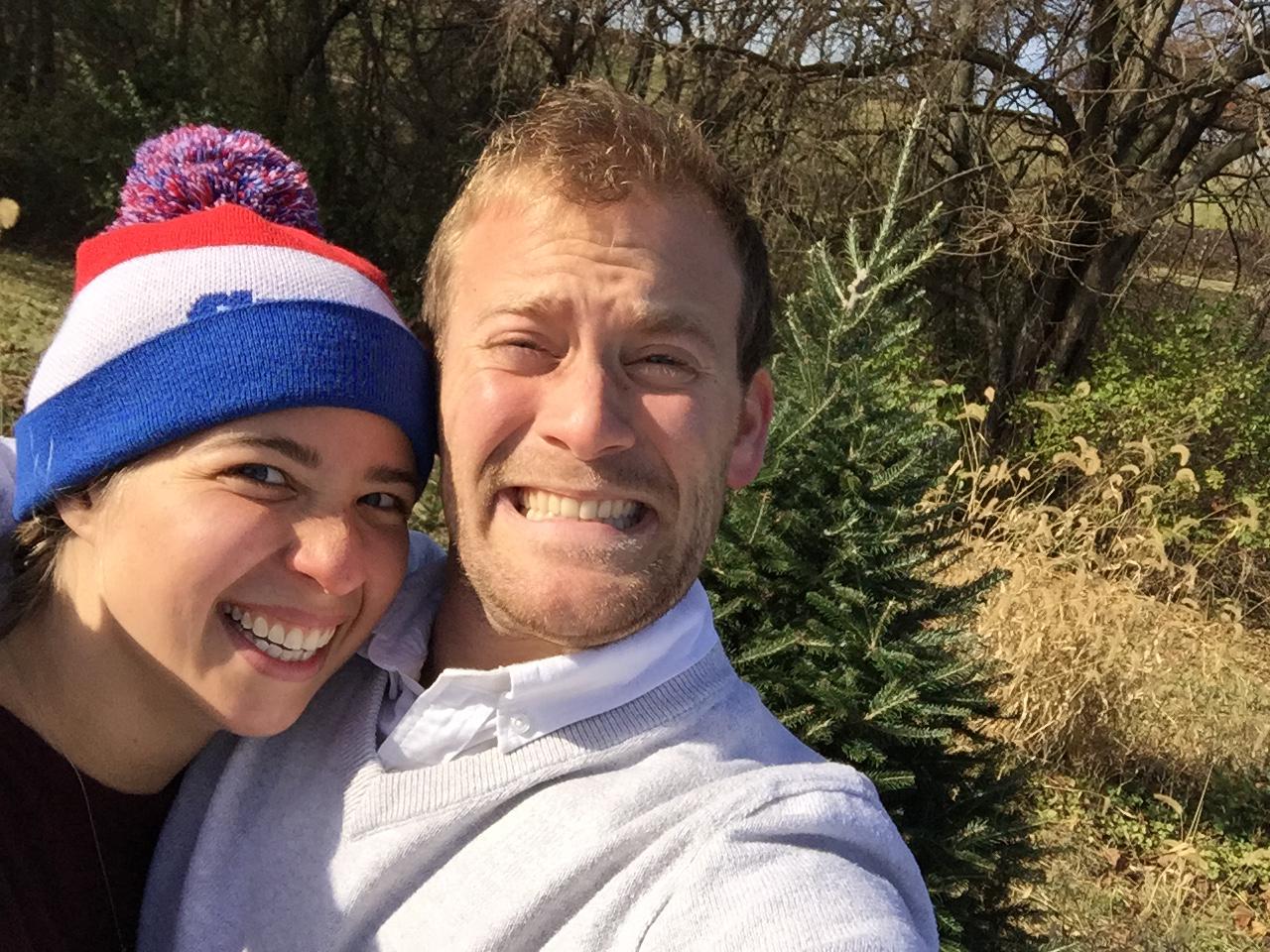 Six months later we chopped down our first Christmas tree… Tiana caught a cold