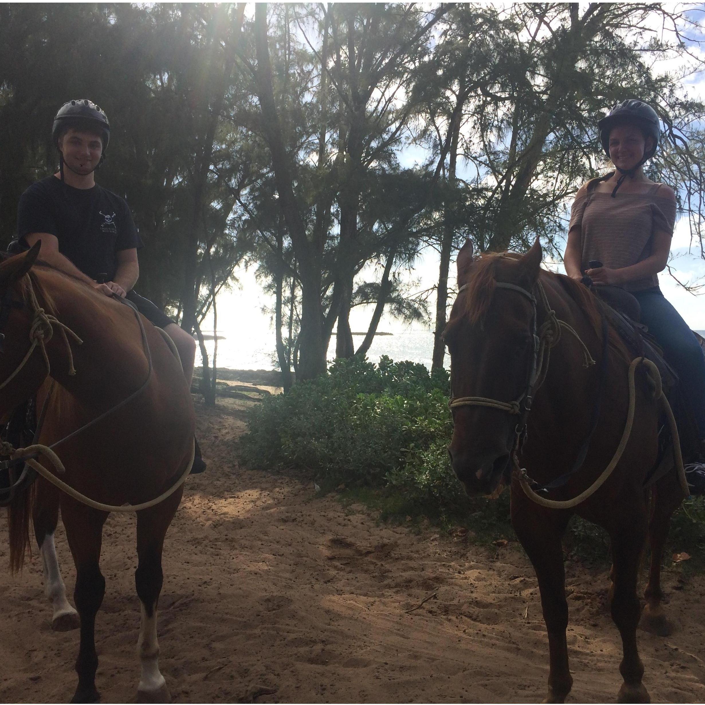 Our first horseback ride together as a couple in Hawaii - this has become one of our favorite activities to do together!