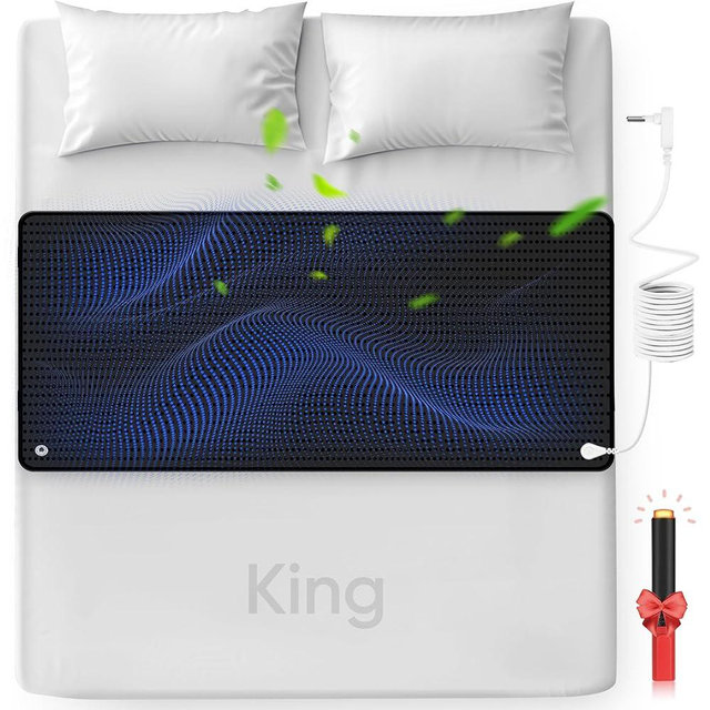 FENBAS Grounding Mat for Bed, Enjoy The Grounding Effect Indoors, for Better Sleep, Pain and Stress Relief, PU Grounding Mat Set Comes with Grounding Cord and Test Pen 27''×78'' (King)