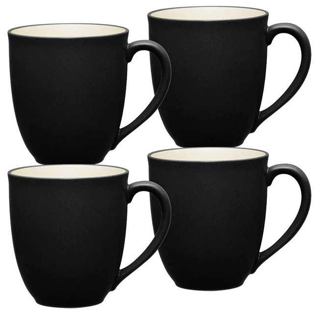 Noritake Colorwave Graphite Mug, 12 oz., Set of 4 in Black/Graphite