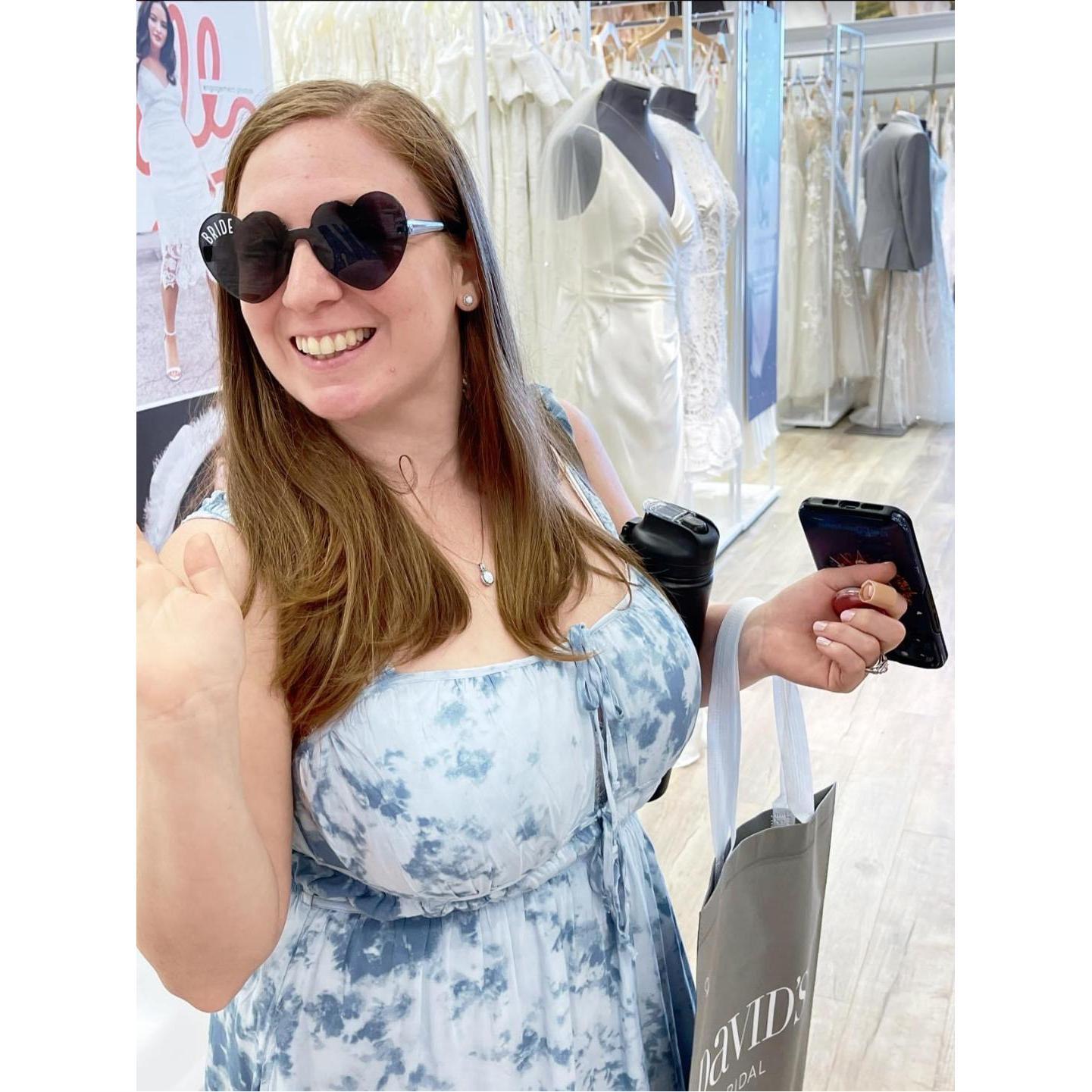 After saying yes to the dress! Thank you Candice for the super cute sunglasses!