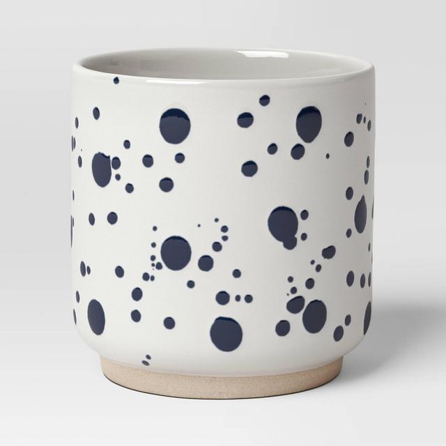 Splatter Stoneware Indoor Outdoor Planter Pot Dark Blue 4"x4" - Threshold™