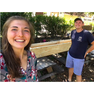 Sam built me a beautiful garden box to hang off of my balcony in the student apartments at UD. I still have carrots growing out of it!