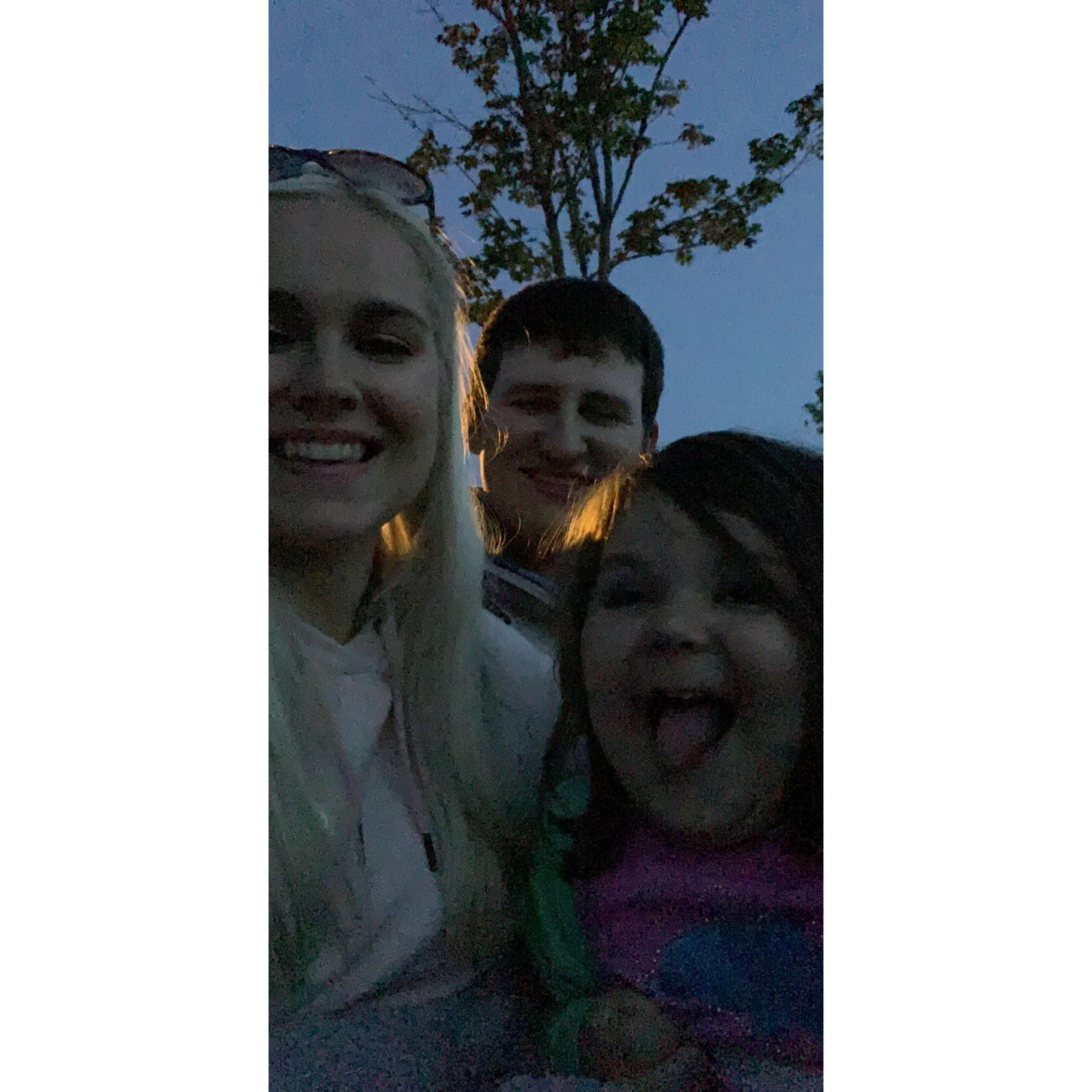 Watching fireworks in Harrisburg with Paigey