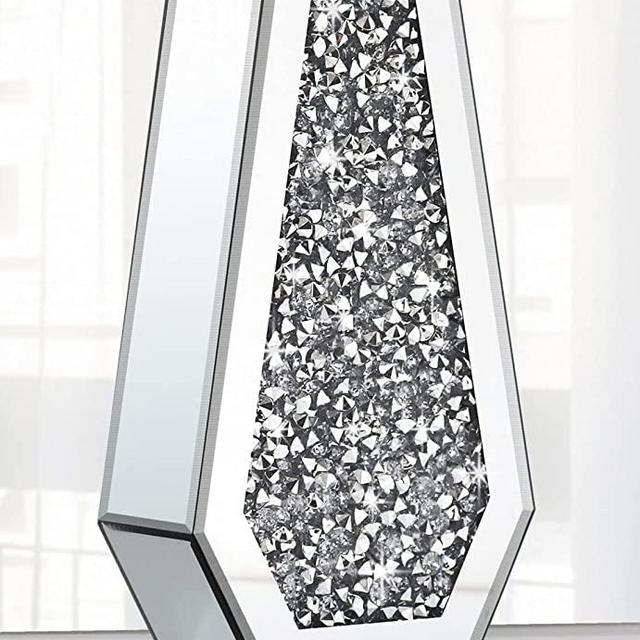 ALLARTONLY Flower Vase Crushed Diamond Mirrored Vase Crystal Silver Glass Decorative Mirror Vase Large Size Luxury for Home Decor. Diamond Shape Thickened. Can’t Hold Water.
