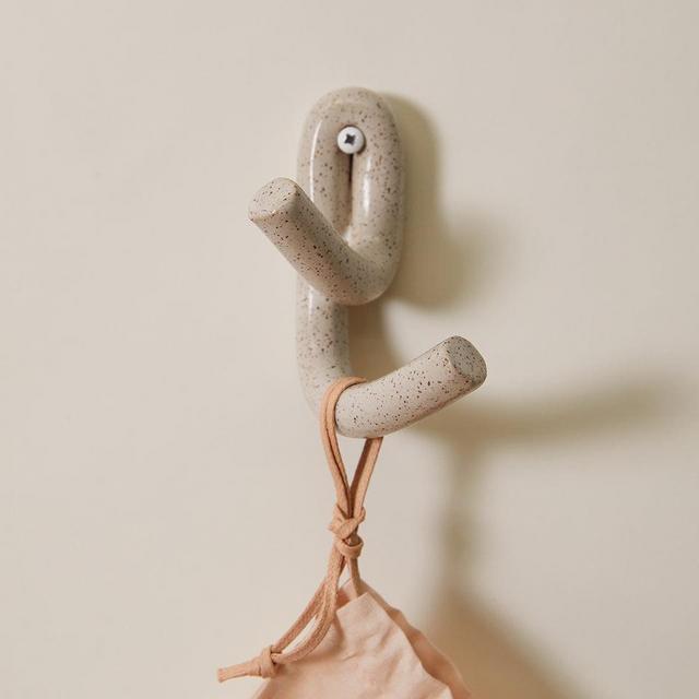 Leggy Crossed Wall Hook, Speckled White