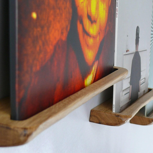 Vinyl Record Shelf Wall Mount Wooden Strip Record Holder Vinyl Shelf - Curved Edge