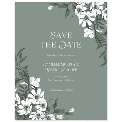 Green Wedding Digital Save the Date - Melcher Portrait