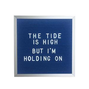ThreePotatoFourCo - 10" x 10" Blue Letter Board Set w/ 290 Piece Letters + Numbers: Felt w/ Silver Aluminum Frame