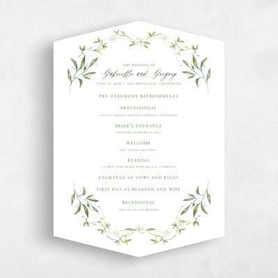 Green Diamond Wedding Program - Verdure
