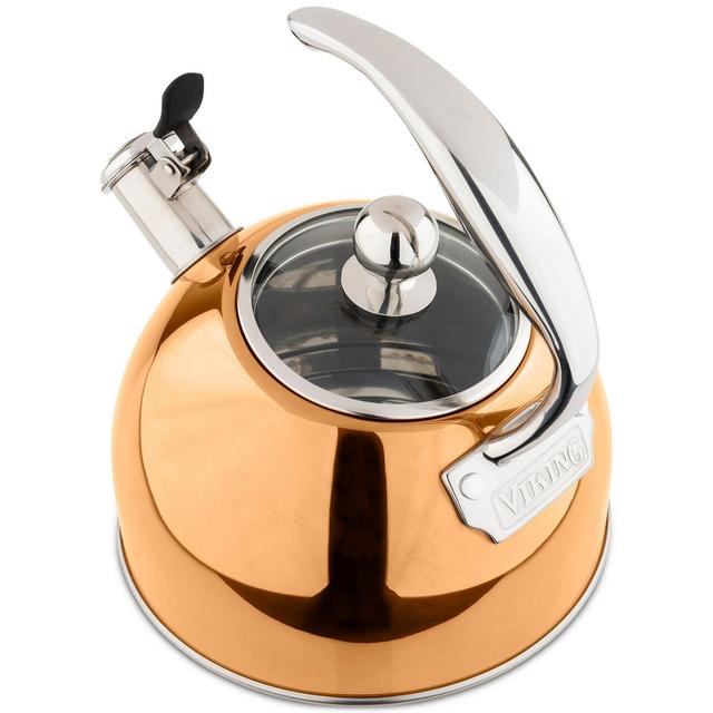Viking Stainless Steel 2.6-Qt. Copper Tea Kettle with Copper Handle