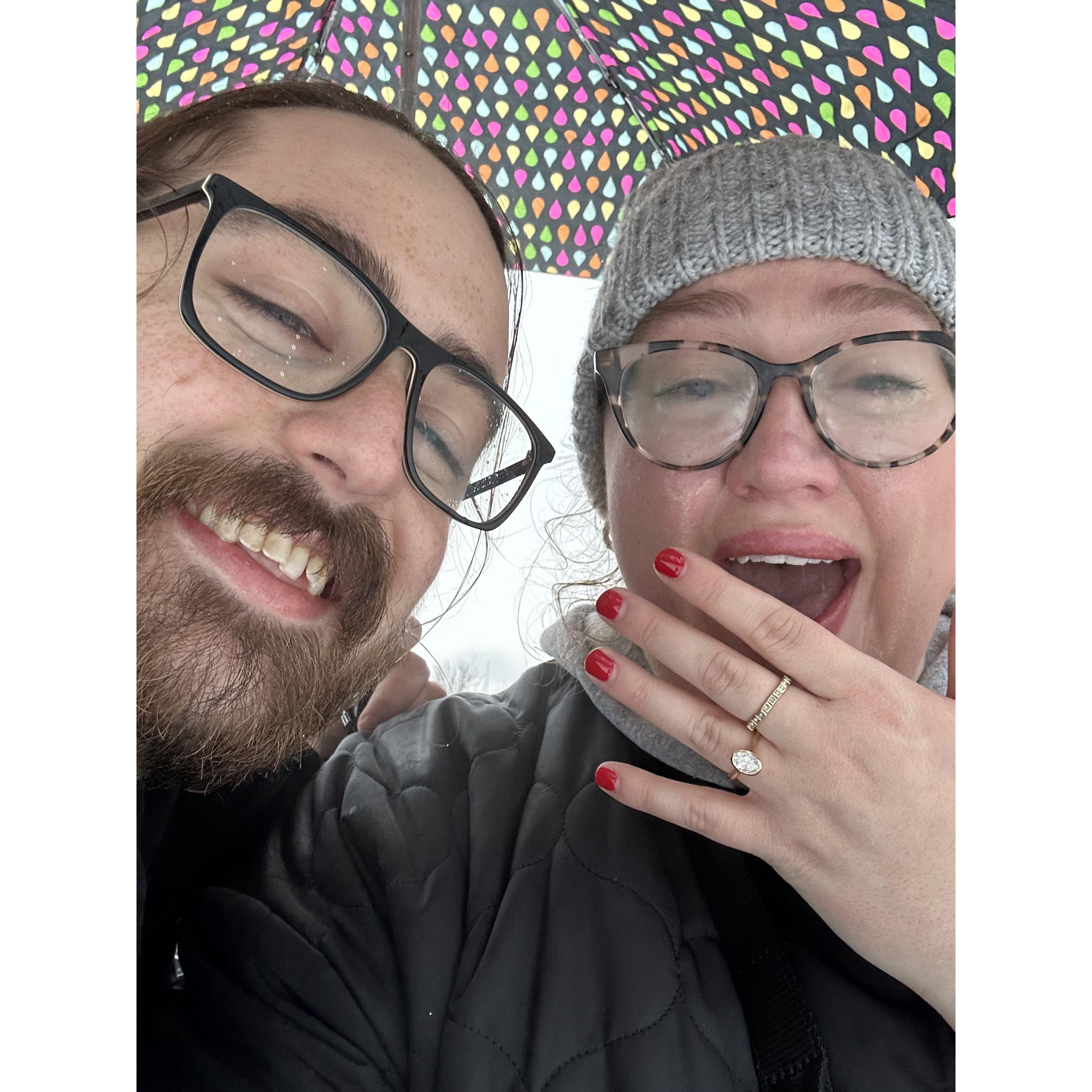Immediately after getting engaged. December 4, 2023 Leavenworth, Washington.